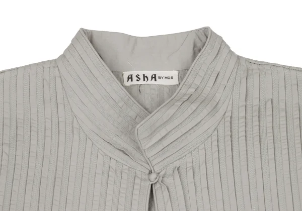 ASHA BY MDS Cotton Stitch Pleated 1Button Stand Collar Jacket K-174581_004