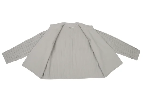 ASHA BY MDS Cotton Stitch Pleated 1Button Stand Collar Jacket K-174581_009