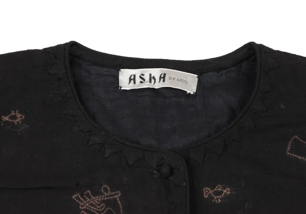ASHA BY MDS animal Stitch Zigzag Trim Collarless Jacket K-174586_004
