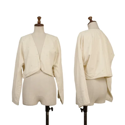 ASHA BY MDS Cotton Dot Patch Bottunless Dolman Short Jacket