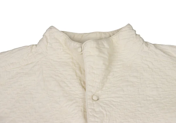 ASHA BY MDS Cotton Check Embroidered Stand-Collar Jacket K-174589_004