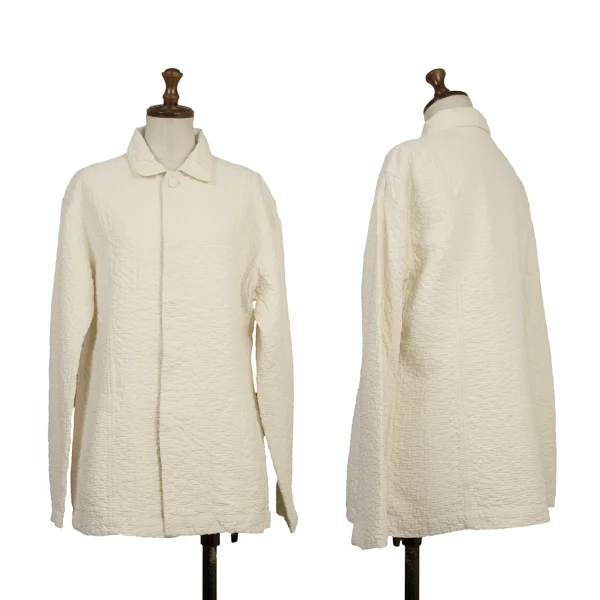 ASHA BY MDS Wrinkled Sashiko Jacket Ivory L K-174590_001