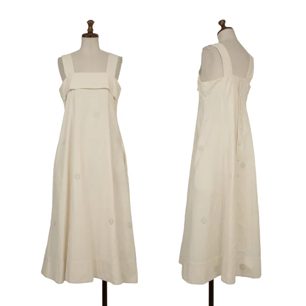 ASHA BY MDS Dot Jacquard Shoulder Detail Dress Ivory S-M K-174591_001