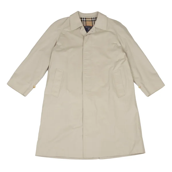 Burberrys' Poly Cotton Nova Check Lining Balmacaan Coat Ivory 48 K-174594_001