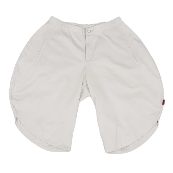 ISSEY MIYAKE HaaT Cotton Poly Curve Shorts Beige 3 K-174598_001