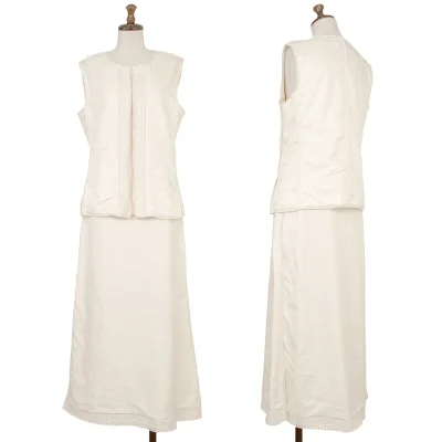 ISSEY MIYAKE Fleece Lining Ultrasonic Cutting Vest & Skirt