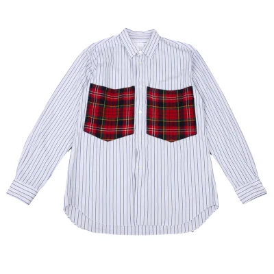 COMME des GARCONS SHIRT Tartan Check Pocket Striped Shirt