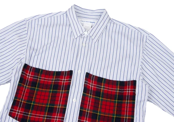 COMME des GARCONS SHIRT Tartan Check Pocket Striped Shirt K-174606_002