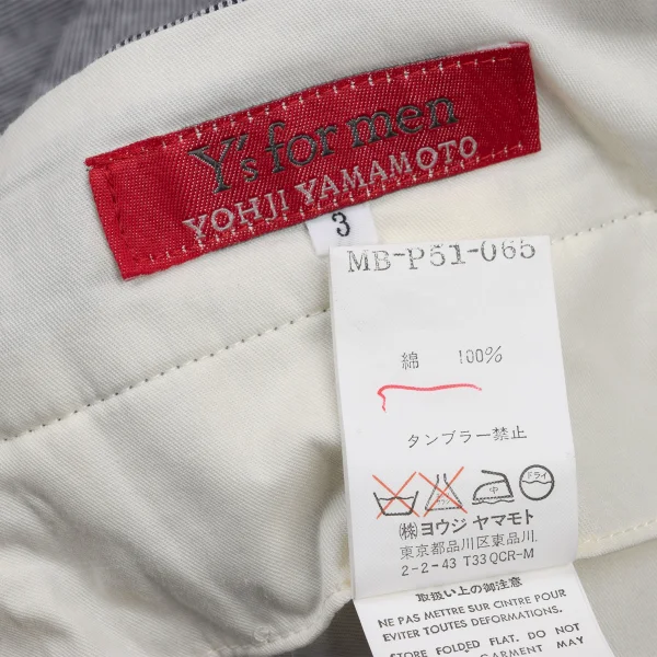 Y's for men Red Label Cotton Pinstripe Pants K-174611_013