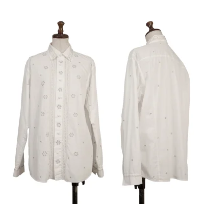 ISSEY MIYAKE HaaT Dot Floral Embroidery Long Sleeve Shirt