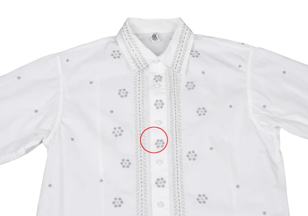 ISSEY MIYAKE HaaT Dot Floral Embroidery Long Sleeve Shirt K-174617_003