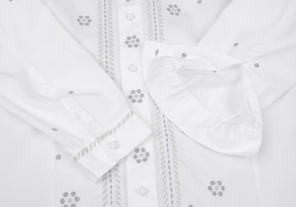 ISSEY MIYAKE HaaT Dot Floral Embroidery Long Sleeve Shirt K-174617_010