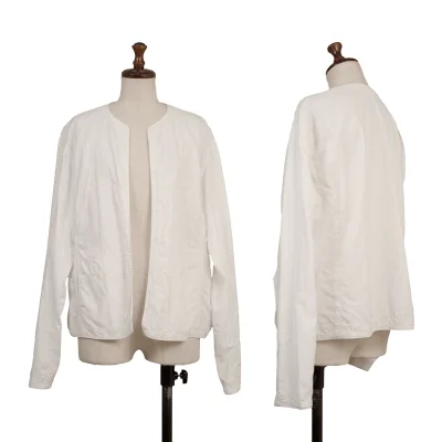 ISSEY MIYAKE HaaT Embroidery Cotton Collarless Jacket