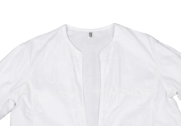ISSEY MIYAKE HaaT Embroidery Cotton Collarless Jacket K-174618_003