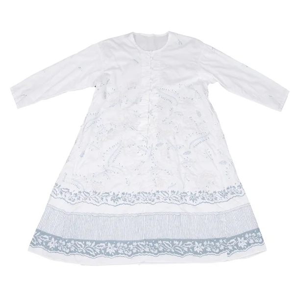 ISSEY MIYAKE HaaT Floral Embroidery Print 3/4 Sleeve Pullover Dress K-174619_002