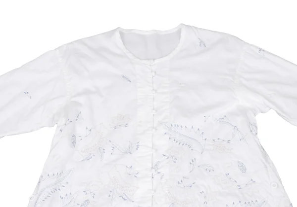 ISSEY MIYAKE HaaT Floral Embroidery Print 3/4 Sleeve Pullover Dress K-174619_003