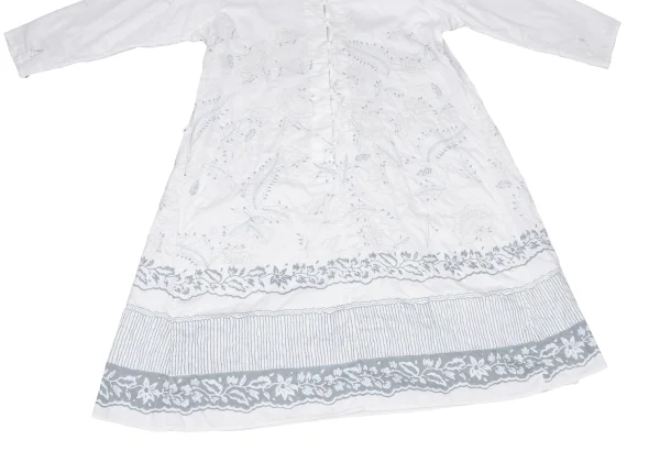 ISSEY MIYAKE HaaT Floral Embroidery Print 3/4 Sleeve Pullover Dress K-174619_009