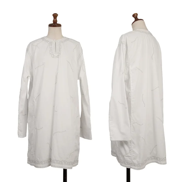 ISSEY MIYAKE HaaT Dot Line Skipper Tunic White 2 K-174620_001