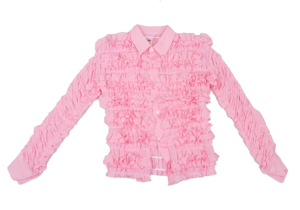COMME des GARCONS Poly Chiffon Ruffled Gather Blouse K-174621_002