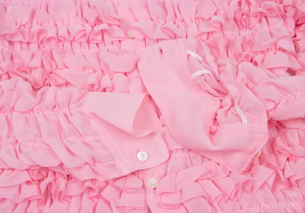 COMME des GARCONS Poly Chiffon Ruffled Gather Blouse K-174621_006