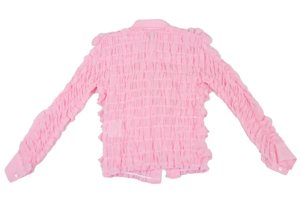 COMME des GARCONS Poly Chiffon Ruffled Gather Blouse K-174621_010