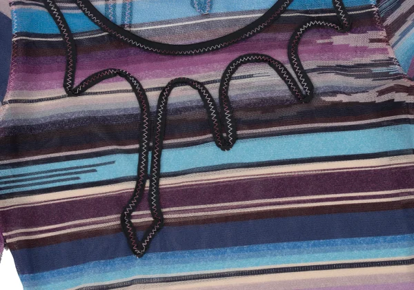 Jean Paul GAULTIER FEMME Taping Design Mesh Striped Top K-174623_005