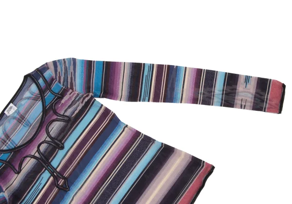 Jean Paul GAULTIER FEMME Taping Design Mesh Striped Top K-174623_006