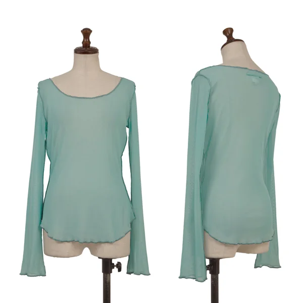 Jean Paul GAULTIER FEMME Inside Out Mesh Top Sky blue 40 K-174625_001