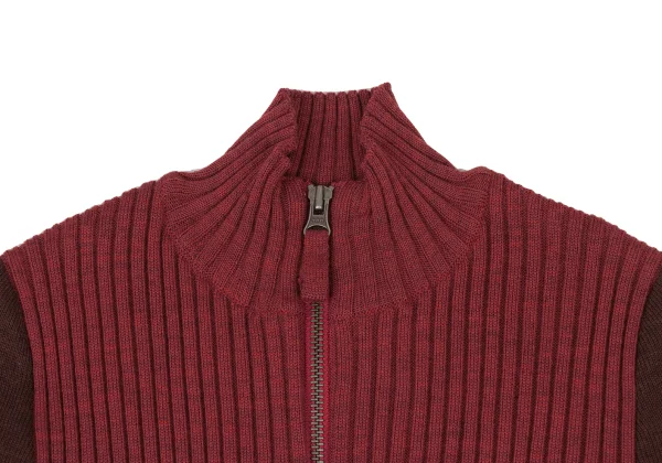 Jean Paul GAULTIER FEMME Logo Weave Sleeve Switching Zip-up Knit Top K-174630_003