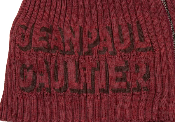 Jean Paul GAULTIER FEMME Logo Weave Sleeve Switching Zip-up Knit Top K-174630_007