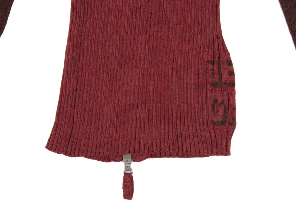 Jean Paul GAULTIER FEMME Logo Weave Sleeve Switching Zip-up Knit Top K-174630_012