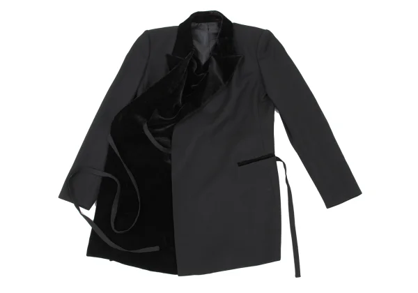 Jean Paul GAULTIER FEMME Wool Velour Switching Detachable Jacket K-174631_006