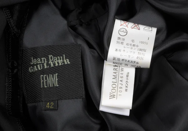 Jean Paul GAULTIER FEMME Wool Velour Switching Detachable Jacket K-174631_018