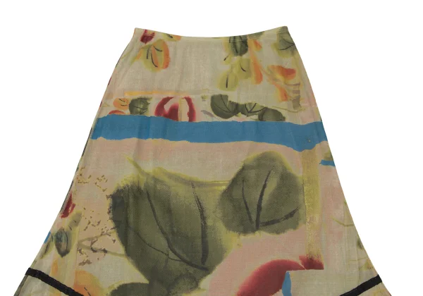Jean Paul GAULTIER FEMME Watercolor Floral Print Mesh Skirt K-174635_003