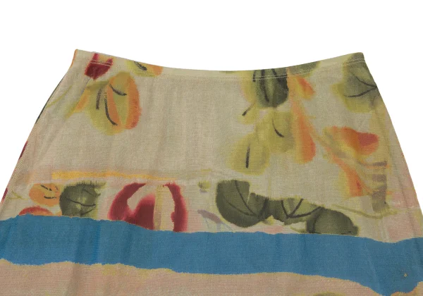 Jean Paul GAULTIER FEMME Watercolor Floral Print Mesh Skirt K-174635_004