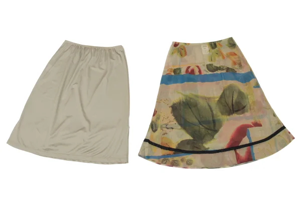 Jean Paul GAULTIER FEMME Watercolor Floral Print Mesh Skirt K-174635_009