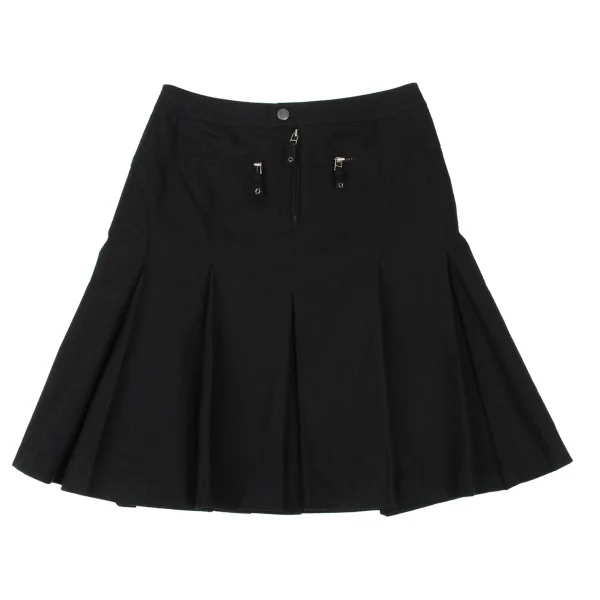 Jean Paul GAULTIER FEMME Cashmere Blend Wool Pleats Zip Pocket Skirt K-174636_002