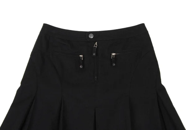 Jean Paul GAULTIER FEMME Cashmere Blend Wool Pleats Zip Pocket Skirt K-174636_003