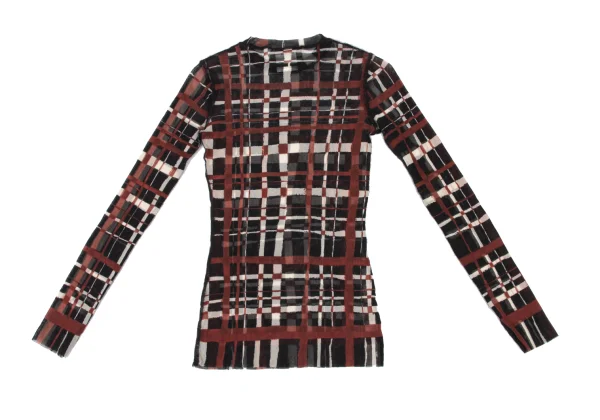 Jean Paul GAULTIER MAILLE FEMME Drawing Check-Print Mesh Top K-174639_008