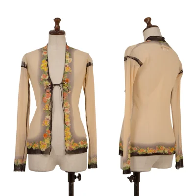 Jean Paul GAULTIER MAILLE FEMME Floral Print Mesh Cardigan