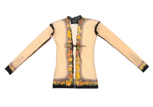 Jean Paul GAULTIER MAILLE FEMME Floral Print Mesh Cardigan K-174640_002