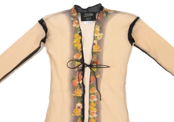 Jean Paul GAULTIER MAILLE FEMME Floral Print Mesh Cardigan K-174640_003