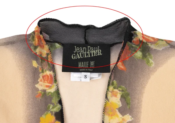 Jean Paul GAULTIER MAILLE FEMME Floral Print Mesh Cardigan K-174640_004