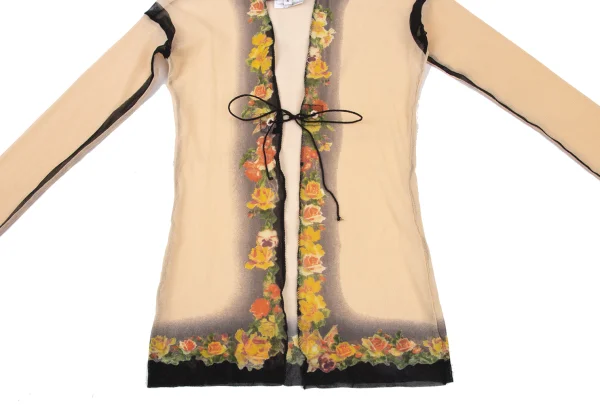 Jean Paul GAULTIER MAILLE FEMME Floral Print Mesh Cardigan K-174640_009