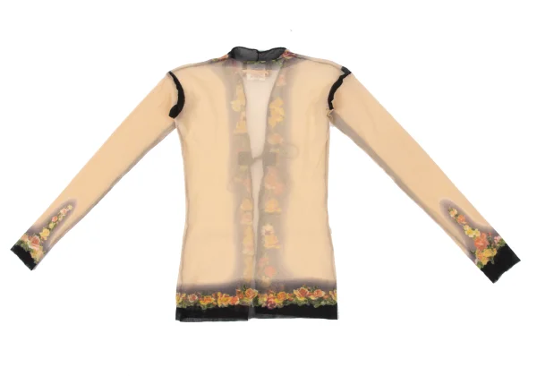 Jean Paul GAULTIER MAILLE FEMME Floral Print Mesh Cardigan K-174640_012