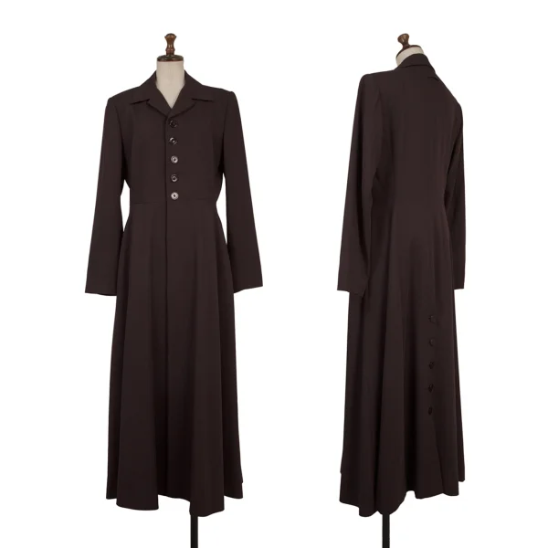 Jean Paul GAULTIER CLASSIQUE Wool Lettering Print Lining Long Coat Bordeaux 40 K-174641_001