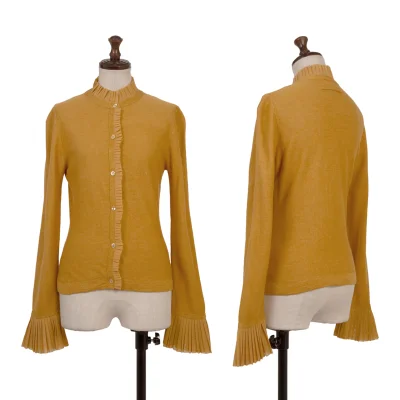 Jean Paul GAULTIER Rayon Wool Pleats Switching Cardigan
