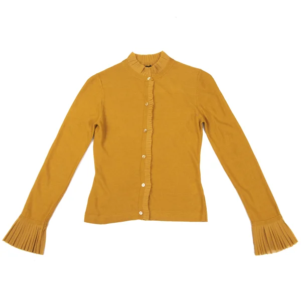 Jean Paul GAULTIER Rayon Wool Pleats Switching Cardigan K-174643_002
