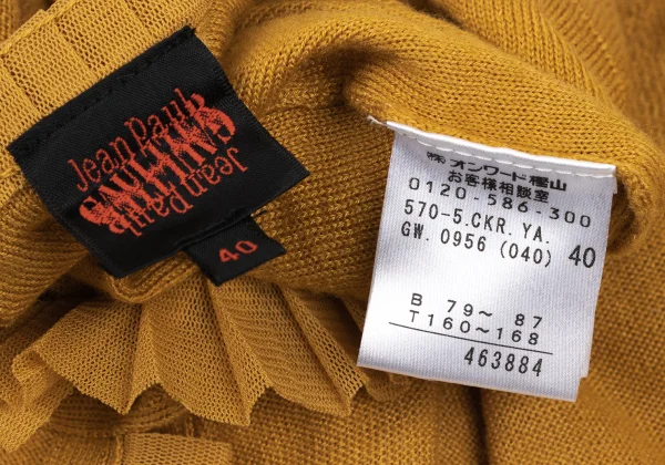 Jean Paul GAULTIER Rayon Wool Pleats Switching Cardigan K-174643_017