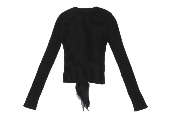 Jean Paul GAULTIER Wool Frill Switching Rib Knit Cardigan K-174644_013
